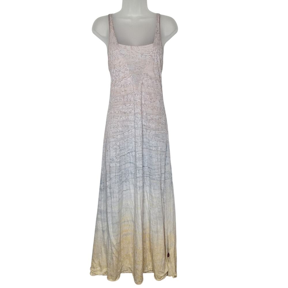 Hard Tail Ombre Maxi Dress in Pale Pink, Blue & Yellow